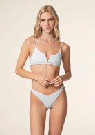 Bikini Donna F**K Top con Ferretto e Slip Americano Fisso Bianco 1143WH