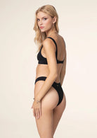 Bikini Donna F**K Top con Slip Vita Alta Nero 1144BK
