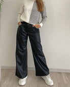 Pantalone Palazzo Effetto Pelle Vicolo