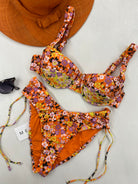 Bikini Donna Me Fui Reggiseno con Ferretto e Slip Americano Coprente Fantasia 0241X11