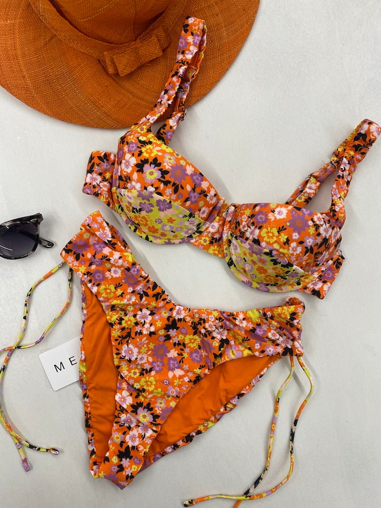 Bikini Donna Me Fui Reggiseno con Ferretto e Slip Americano Coprente Fantasia 0241X11