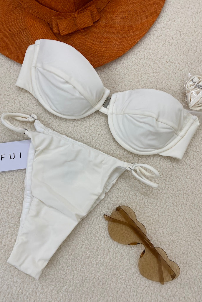 Bikini Donna Me Fui Reggiseno Con Ferretto e Slip Regolabile Bianco 0101_WH