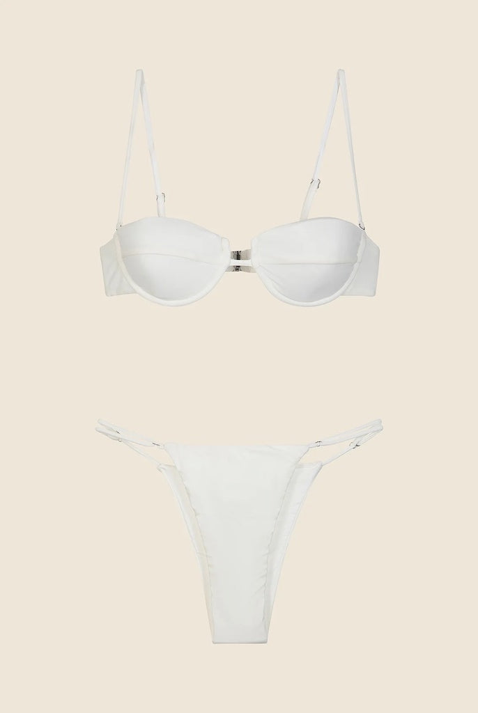 Bikini Donna Me Fui Reggiseno Con Ferretto e Slip Regolabile Bianco 0101_WH