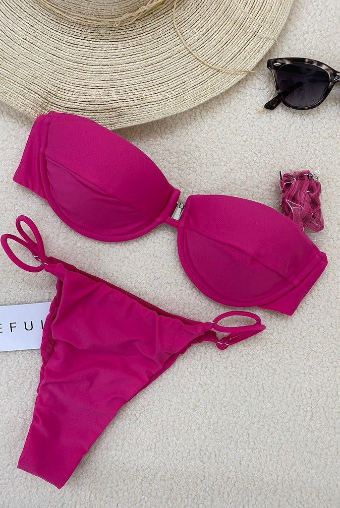 Bikini Donna Me Fui Reggiseno Con Ferretto e Slip Regolabile Fucsia 0101_FX