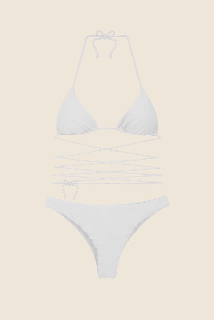 Bikini Donna Me Fui Triangolo con Slip Fisso Bianco 0100_WH