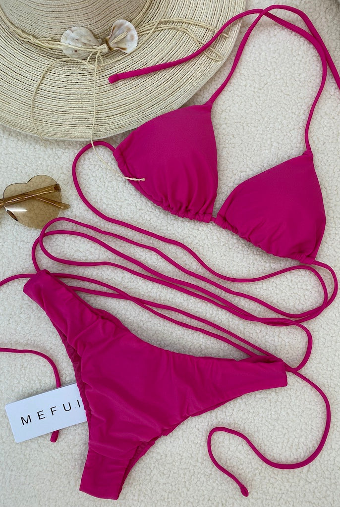 Bikini Donna Me Fui Triangolo con Slip Fisso Fucsia 0100_FX