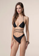 Bikini Donna Me Fui Triangolo con Slip Fisso Nero 0100_BK