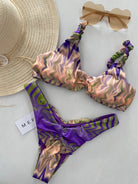 Bikini Donna Me Fui Top Con Slip Americano Fisso Fantasia 0431X20