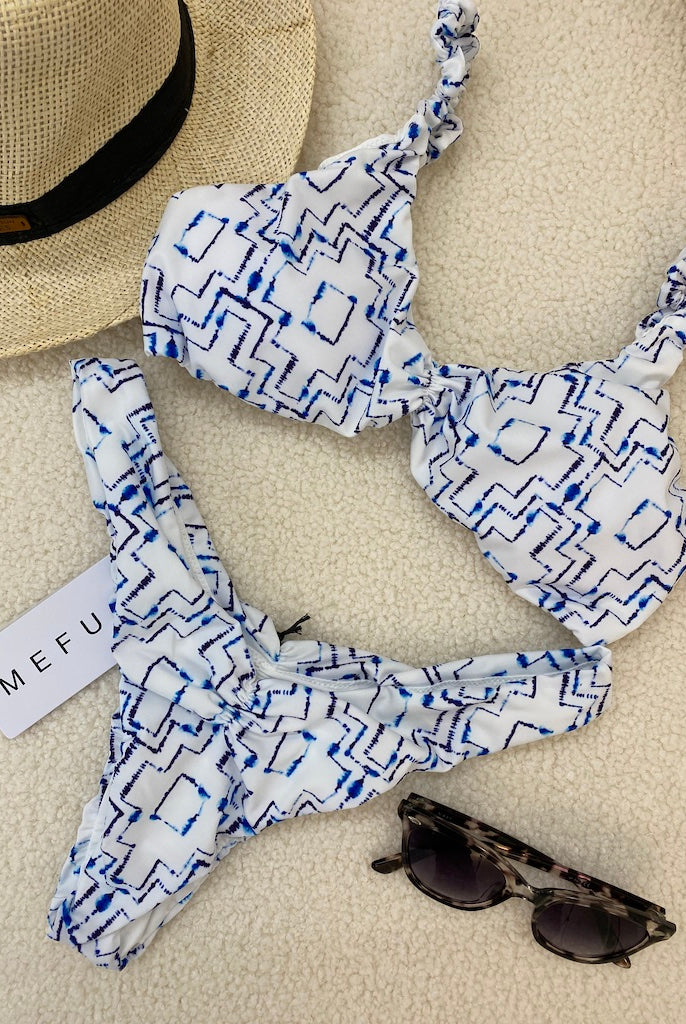 Bikini Donna Me Fui Top Con Slip Americano Fisso Fantasia 0031X01