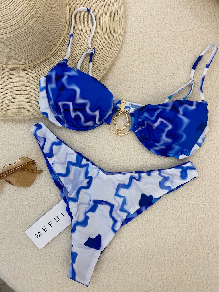 Bikini Donna Me Fui Reggiseno con Ferretto e Slip Americano Fisso Fantasia 0002X06