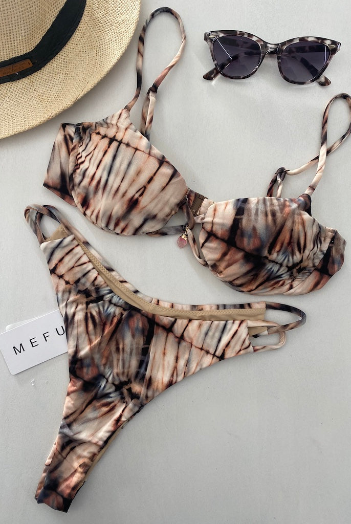 Bikini Donna Me Fui Reggiseno con Ferretto e Slip Regolabile Fantasia 0321X15