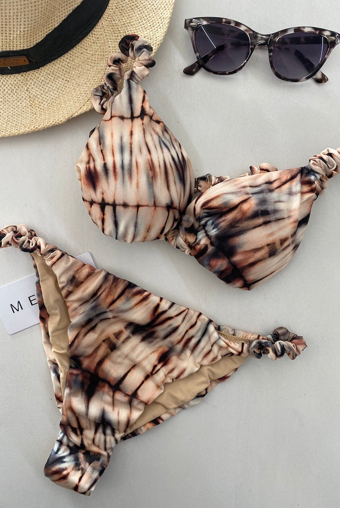 Bikini Donna Me Fui Triangolo Con Slip Fisso Fantasia 0330X15