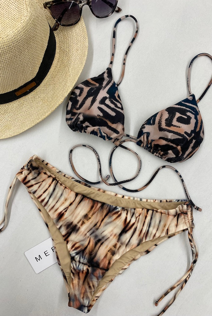 Bikini Donna Me Fui Triangolo con Slip Fisso Fantasia 0340X17