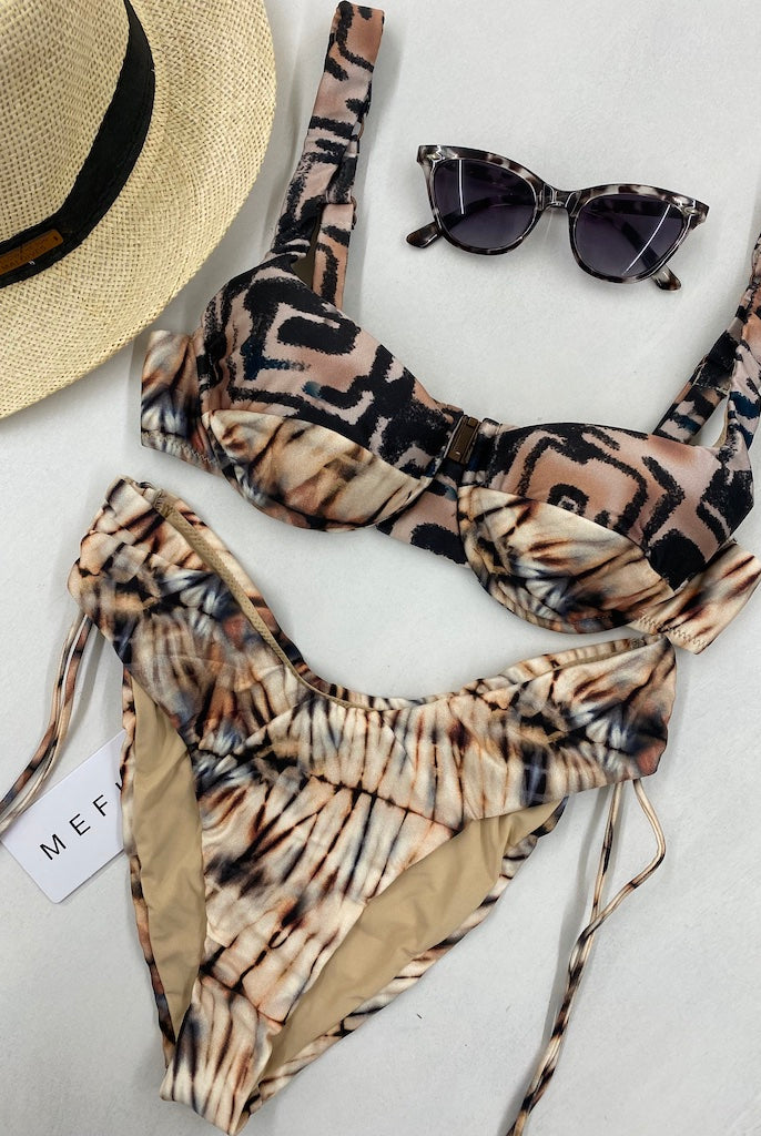 Bikini Donna Me Fui Reggiseno con Ferretto e Slip Americano Coprente Fantasia 0341X17