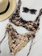 Bikini Donna Me Fui Reggiseno con Ferretto e Slip Americano Coprente Fantasia 0341X17