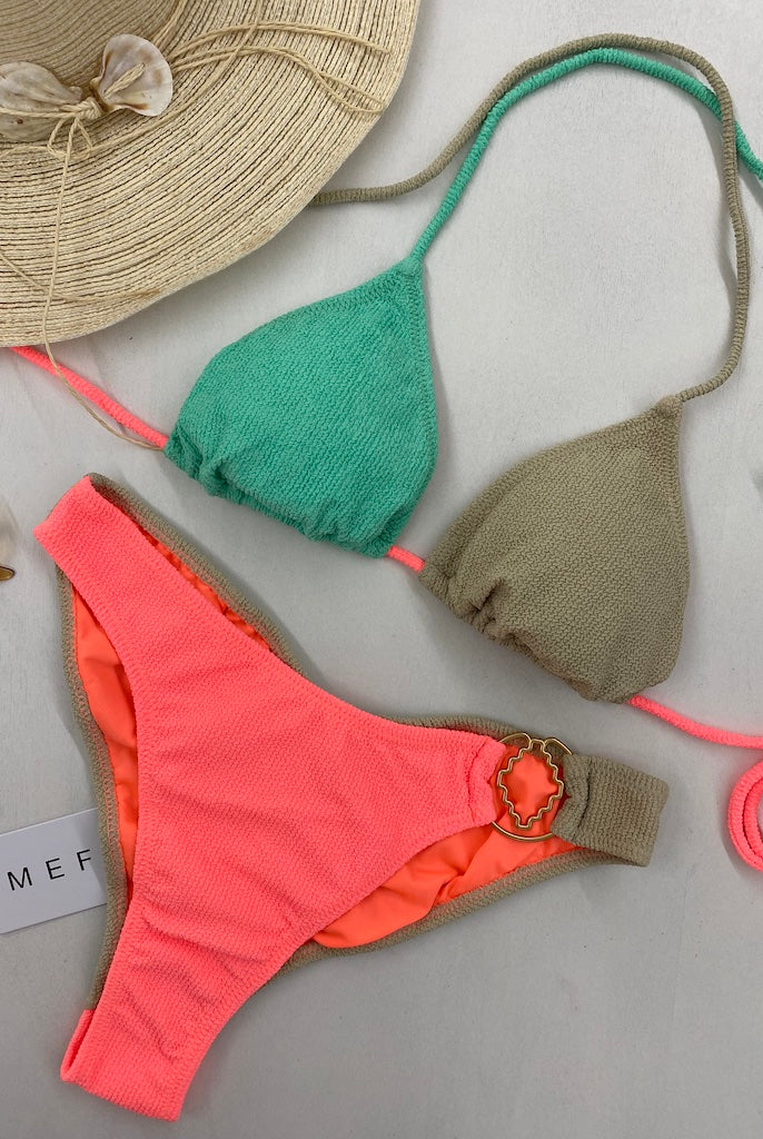Bikini Donna Me Fui Triangolo con Slip Fisso Color Block 0500CR