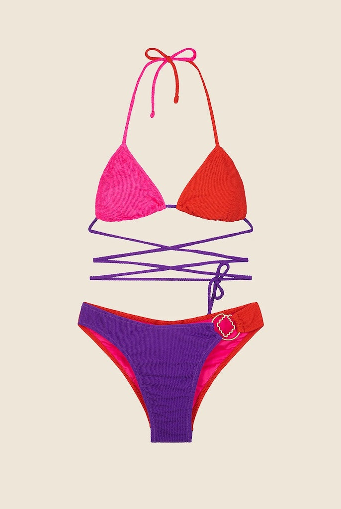Bikini Donna Me Fui Triangolo con Slip Fisso Color Block 0500RD