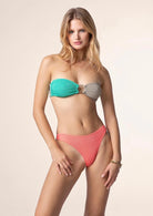 Bikini Donna Me Fui Fascia con Slip Fisso Color Block 0501CR