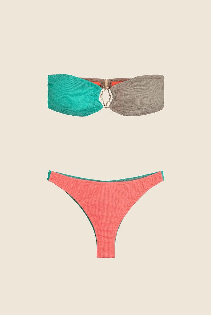 Bikini Donna Me Fui Fascia con Slip Fisso Color Block 0501CR