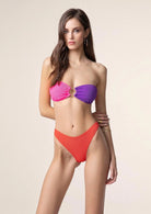 Bikini Donna Me Fui Fascia con Slip Fisso Color Block 0501RD