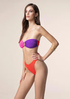 Bikini Donna Me Fui Fascia con Slip Fisso Color Block 0501RD