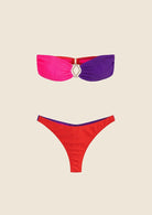 Bikini Donna Me Fui Fascia con Slip Fisso Color Block 0501RD