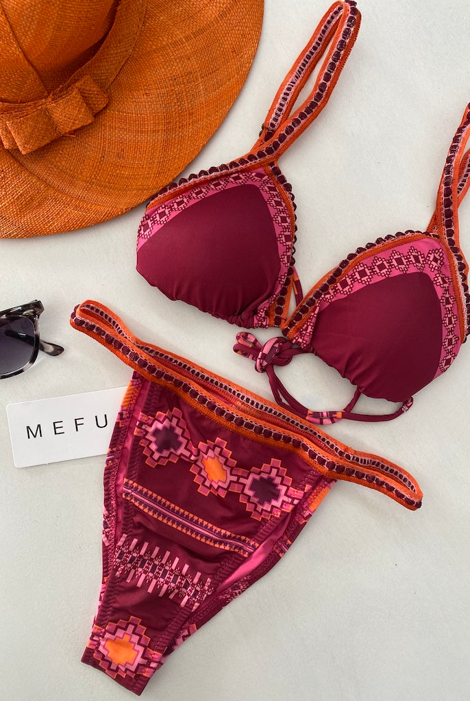 Bikini Donna Me Fui Triangolo con Slip Regolabile Fantasia 0600X27