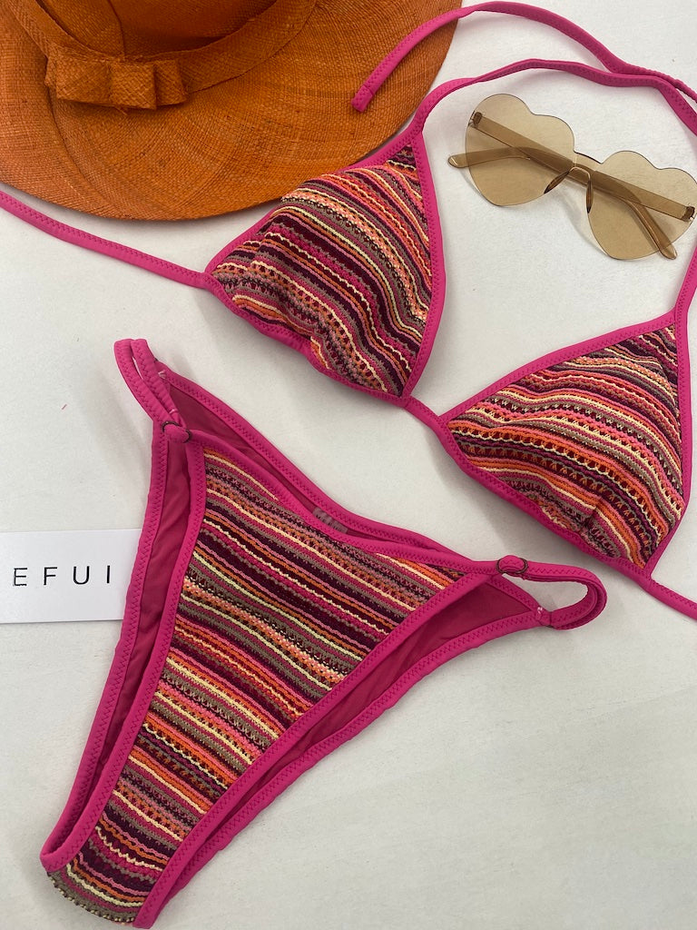 Bikini Donna Me Fui Triangolo con Slip Regolabile Fantasia 0610FX