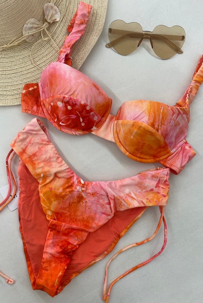 Bikini Donna Me Fui Reggiseno con Ferretto e Slip Americano Coprente Fantasia 0751X32