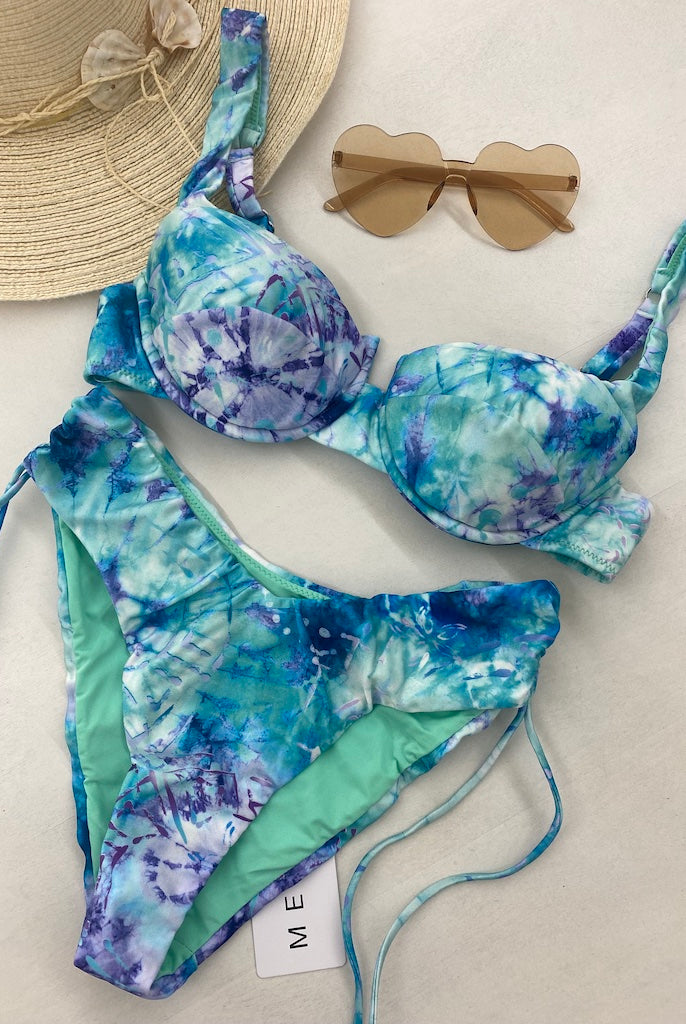 Bikini Donna Me Fui Reggiseno con Ferretto e Slip Americano Coprente Fantasia 0751X31