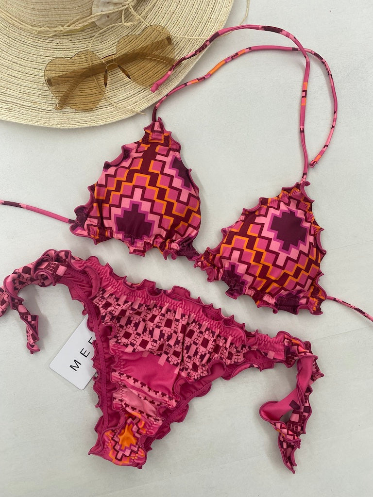 Bikini Donna Me Fui Triangolo con Slip Regolabile Fantasia 1500X30