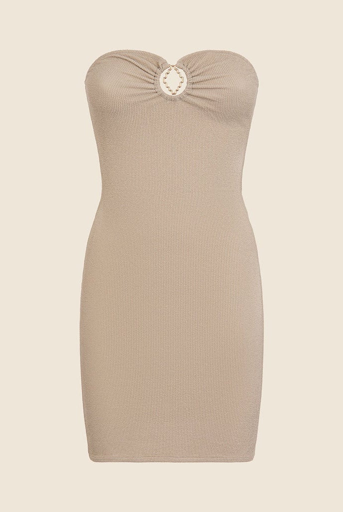 Vestito Corto Me Fui Beige 0509BG
