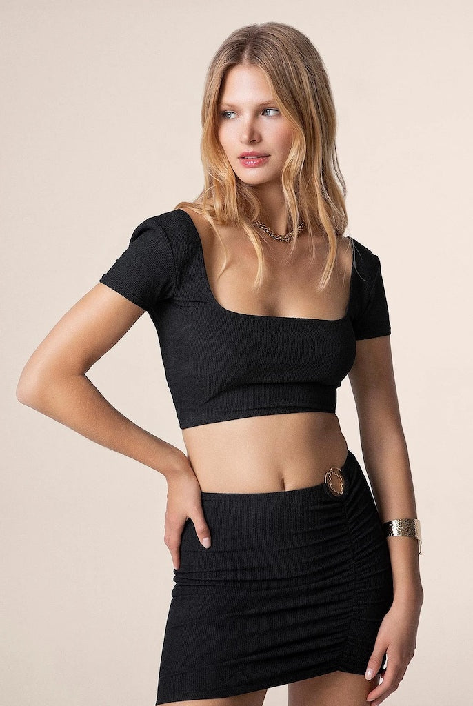 Crop Top Donna Me Fui Nero 0506BK