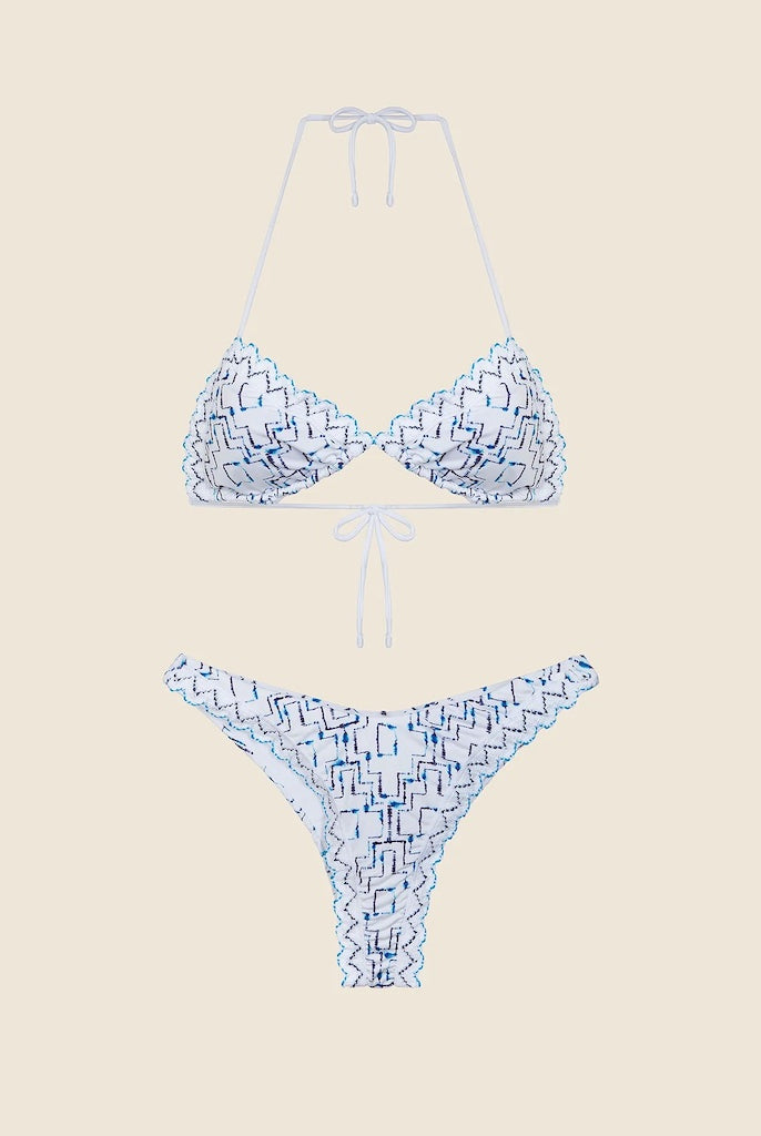 Bikini Donna Me Fui Triangolo con Slip Americano Fisso Fantasia 0010X01