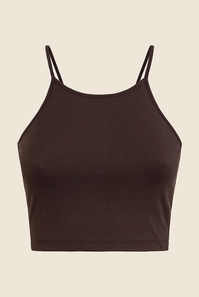 Top Canotta Donna Me Fui Marrone 0418BN