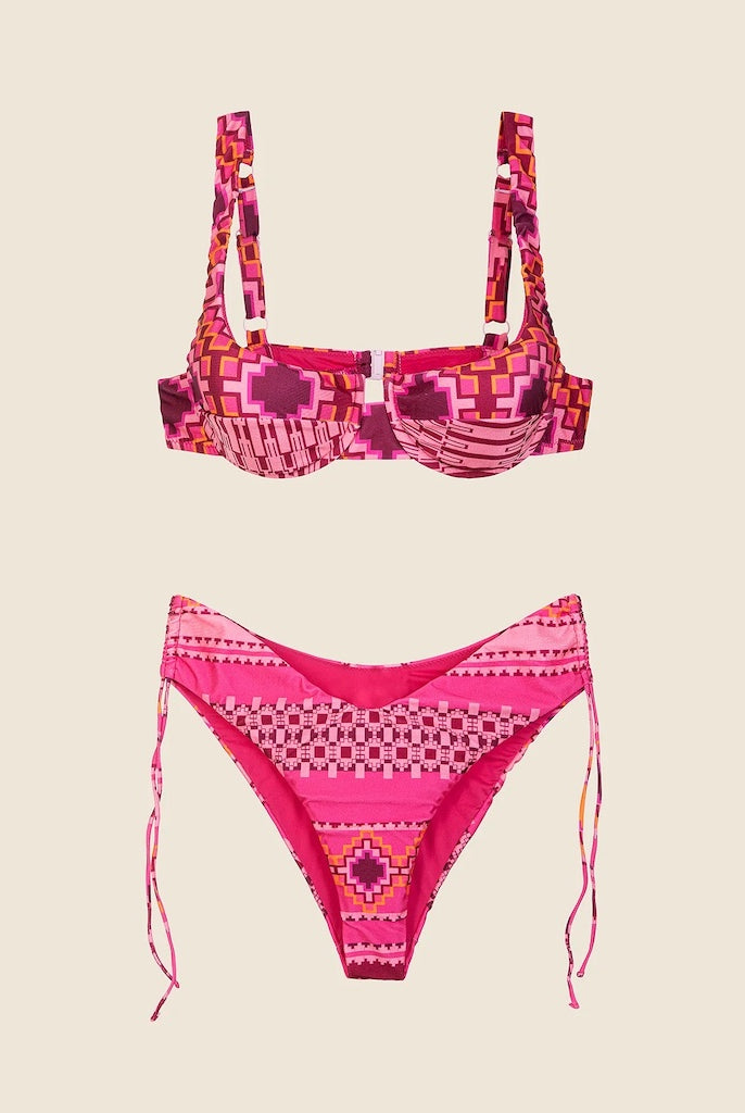 Bikini Donna Me Fui Reggiseno con Ferretto e Slip Americano Coprente Fantasia 0641X30