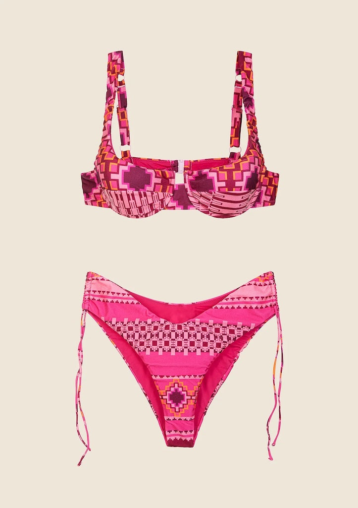 Bikini Donna Me Fui Reggiseno con Ferretto e Slip Americano Coprente Fantasia 0641X30
