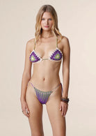 Bikini Donna Me Fui Triangolo con Slip Americano Regolabile Fantasia 0420X20