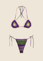 Bikini Donna Me Fui Triangolo con Slip Americano Regolabile Fantasia 0420X20