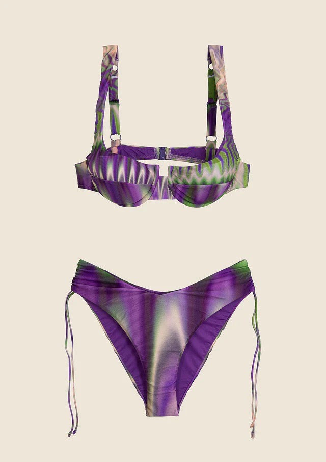 Bikini Donna Me Fui Reggiseno con Ferretto e Slip Americano Coprente Fantasia 0441X21
