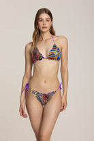 Bikini Donna 4Giveness Triangolo Sbambolato con Slip Laccetti Fantasia 5024