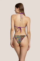 Bikini Donna 4Giveness Triangolo Bicolor con Slip Laccetti Fantasia 5016