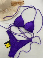 Bikini Donna F**K Triangolo con Slip Americano Fisso Viola 1141PR
