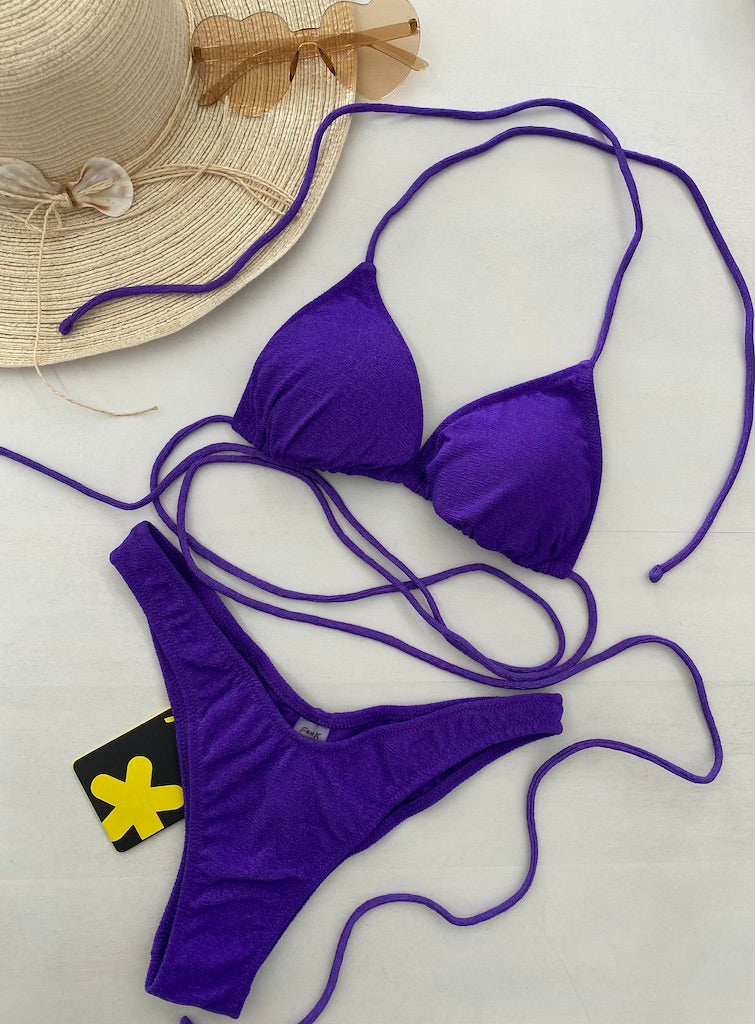 Bikini Donna F**K Triangolo con Slip Americano Fisso Viola 1141PR