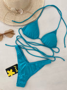 Bikini Donna F**K Triangolo con Slip Americano Fisso Turchese 1141TQ