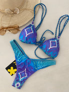Bikini Donna F**K Triangolo con Slip Americano Fisso Fantasia 1020X56