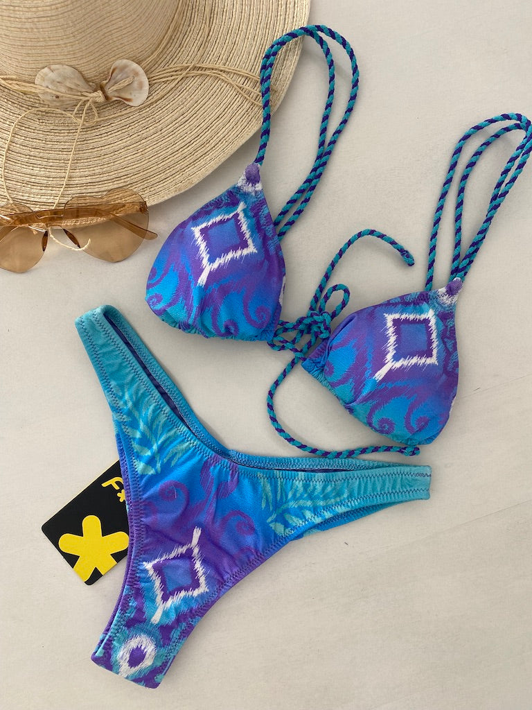 Bikini Donna F**K Triangolo con Slip Americano Fisso Fantasia 1020X56