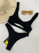 Bikini Donna F**K Top con Slip Vita Alta Nero 1144BK