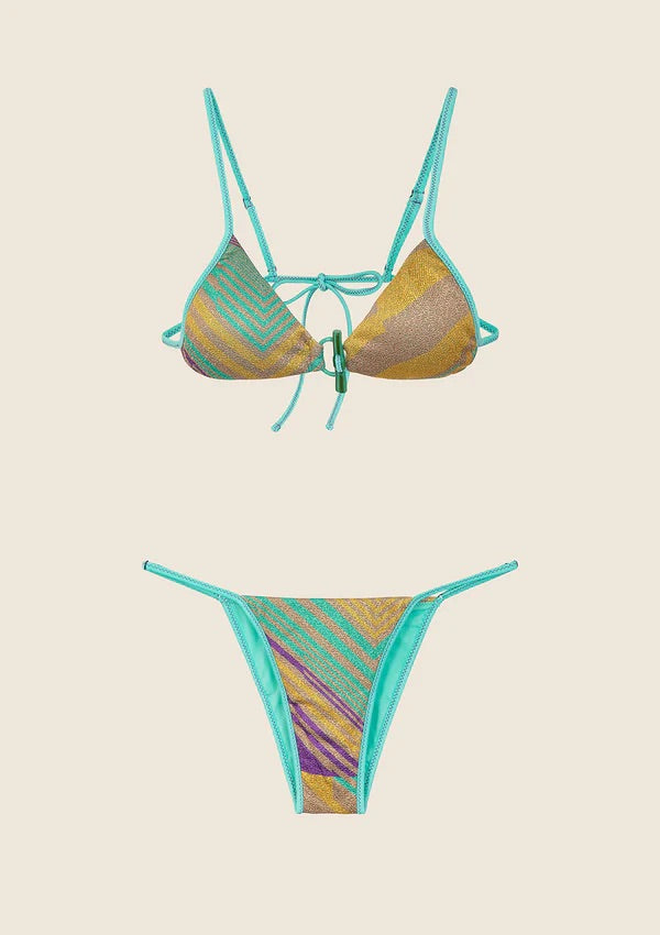 Bikini F**K Triangolo con Slip Regolabile Fantasia 0940X09