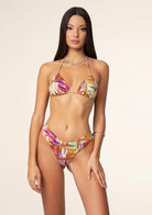 Bikini Donna F**K Triangolo con Slip Americano Fisso Fantasia 2114X07